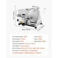 thumbnail image 6 of VEVOR 10-Inch Electric Meat Slicer, 180W Deli Food Slicer for Frozen Meat, Bread, and Cheese, 6 of 12