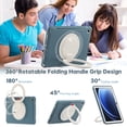 thumbnail image 4 of Dteck Case for Samsung Galaxy Tab A9 Plus 11 Inch 2023 (SM-X210/X216/X218), Heavy Duty Galaxy Tab A9+ Tablet Case with 360 Rotating Handle Strap Pen Holder,Deep Blue, 4 of 8