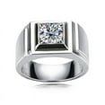 thumbnail image 5 of Silvago Jewel White Gold Over 14k Silver Diamond Men's Rings - 1.1 Ct Round Cut Simulated Diamond - Simple Rings For Boys - Birthday Gifts For Boyfriend - Wedding Anniversary Gifts for Husband, 5 of 9