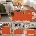 thumbnail image 6 of Sea White Coral Round Area Rugs 3 ft, Marine Orange Background Modern Art Washable Small Area Rug with Non-Slip Sturdy Edge Binding Round Front Door Mat Floor Carpet for Entryway, 6 of 9