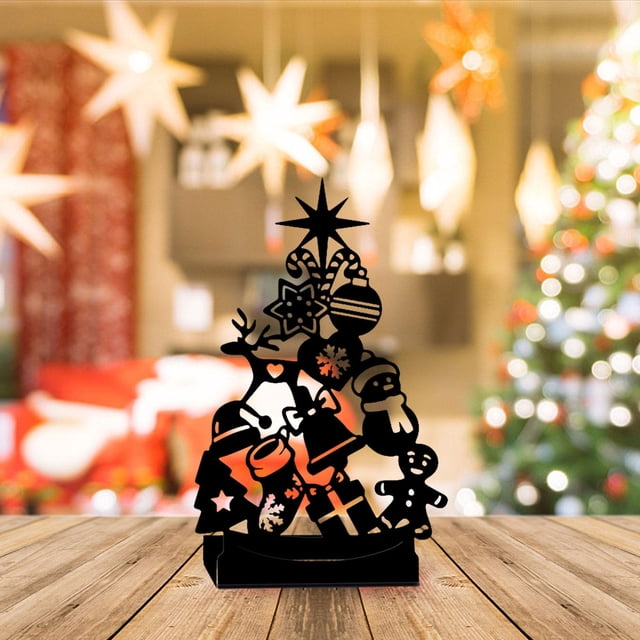 Candelabro de hierro navideño, decoración del hogar, práctico y duradero, regalo único, centro de mesa, decoración navideña para fiestas y comedores.