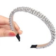 thumbnail image 1 of HSHDLDF Bandeau Mode Étincelant 4 Rangées Cristal Strass (Gris), 1 of 7