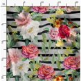 thumbnail image 2 of Soimoi Jaune Rayonne Tissu Rayé & Grandiflora Roses Floral Décor Tissu Imprimé Yard 42 Pouces de Large, 2 of 4