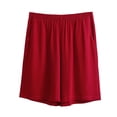 thumbnail image 3 of Womens Wide Leg Shorts with Pockets, Elastic Waist Soft Comfy Casual Shorts, Summer Beach Lounge Athletic Gym Fitness, Womens Casual Wear | VerBelle,Wine 5XL, 3 of 6