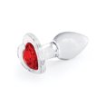 thumbnail image 3 of Crystal Desires Cœur en Verre Gemme Fessier Plug Petit - Rouge, 3 of 4