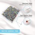 thumbnail image 5 of Alfileres de costura, 250 piezas de alfileres rectos de 1,5 pulgadas con cabeza de cristal de bola de colores para tela, joyería, manualidades y proyectos de costura, 5 of 5
