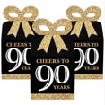 thumbnail image 2 of Big Dot of Happiness Adult 90th Birthday - Gold - Square Favor Gift Boxes - Birthday Party Bow Boxes - Set of 12, 2 of 8