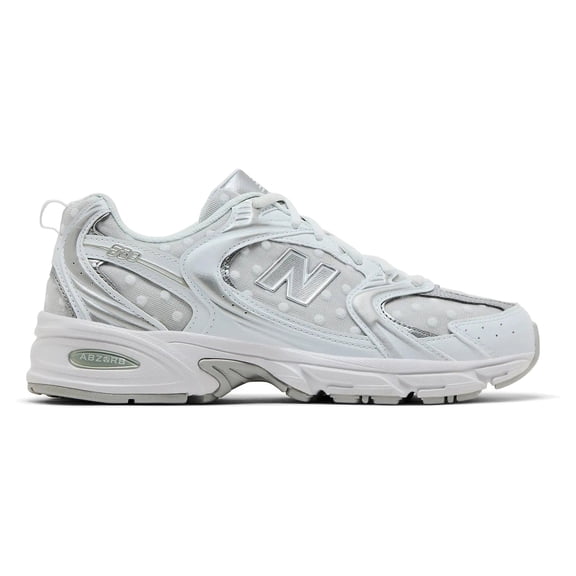 New Balance 530 White Silver Metallic Polka Dots