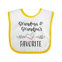 Inktastic Grandma and Grandpas Favorite Heart Grandchild Boys or Girls Baby Bib
