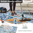 thumbnail image 5 of Blue Mediterranean Outdoor Rug for Patio/Deck/Porch, Non-Slip Large Area Rug 5 x 7 Ft, Vintage Moroccan Tiles Texture Indoor Outdoor Rugs Washable Area Rugs, Reversible Camping Rug Carpet Runner, 5 of 8