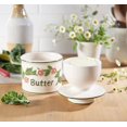 thumbnail image 3 of Butter Bell® Crock – Farmhouse Hand Painted Raised Floral Ceramic Butter Holder with Lid, Keeper for Spreadable Butter, 3 of 9