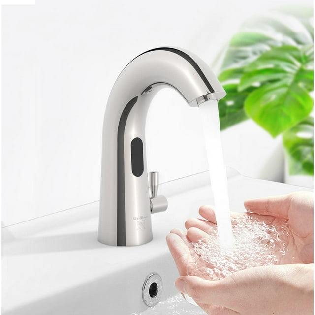 Automatic Touchless Basin Faucet with Cold & Hot Water Hands-Free Bathroom Vessel Sink Tap