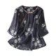 thumbnail image 2 of mfyjkho Tops Elegantes Para Mujer, Suéter De Cuello Redondo Con Mangas 3/4 Y Botones Bordados De Lino Sintético Para Mujer Tops Para Salir Para Mujer M, 2 of 8