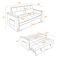 thumbnail image 4 of Hommoo Modern 3 in 1 Convertible Sleeper Sofa Bed, Pull Out Loveseat Couch Futon Sofa Bed with 3-Level Adjustable Back, Beige, 4 of 5