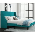 thumbnail image 6 of Allewie King Size Fabric Upholstered Platform Bed Frame with Wingback Headboard, Jade Green, 6 of 7