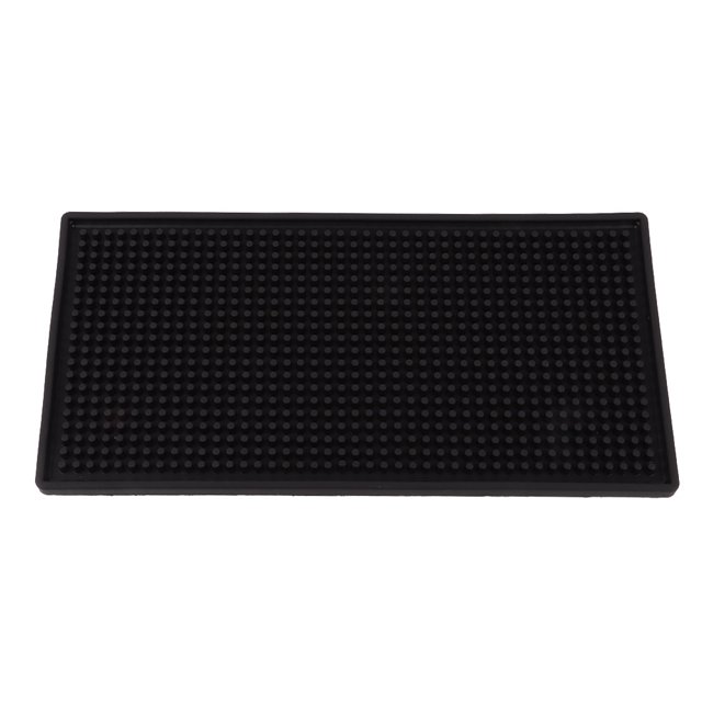 Alfombrilla para bebidas de cocina antigoteo, color negro, tamaño pequeño, resistente al agua, para café, té y cócteles