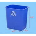 thumbnail image 2 of Blue 28 Quart Rectangular Recycling Bin - Plastic Wastebasket with Recycling Symbol for Kitchen, Home and Office Use, 2 of 5