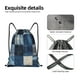 thumbnail image 4 of Fotbe Indigo Patchwork Quilt Bolsa Mochila con Cordón Estampada, Bolsa de Gimnasio Deportiva, Bolsa Cinch, Bolsa con Cordón para Hombres y Mujeres-Small, 4 of 6