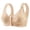 Beige, variant on Womens Everyday Wireless Bras Blue Lightly Floral Front Closure No Underwire Bras Comfortable Push Up Wide Straps Cami Bras,M
