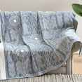 thumbnail image 1 of Blue Throw Blanket Cotton Twin Size Blanket Coverlet Summer Blanket for Sofa Couch Decor Boho Blankets Outdoor Accent Throw Geometric Quilt Reversible Mudcloth Throw Year Round 60x80 Inch, 1 of 8