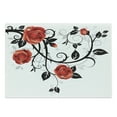 thumbnail image 1 of Gothic Cutting Board, Ornate Swirling Branches Roses Garden Flower Grunge Style European, Decorative Tempered Glass Cutting and Serving Board, Large Size, Vermilion Black White, by Ambesonne, 1 of 1