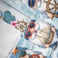 thumbnail image 3 of Ocean Gnome Window Valance for Kitchen, Nautical Shell Sea Star Flag Flower Blue Wood Grain Rod Pocket Short Curtain for Small Windows, Light Filtering Decorative Valance, 42 x 18 Inch, 3 of 9