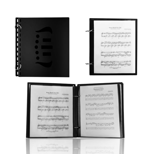 Carpeta de música OOTDAY de PVC impermeable con 2 anillas de encuadernación, 20 páginas
