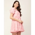 thumbnail image 4 of Moomaya Women Printed Flared Mini Dress Square Neck Puff Sleeves Cotton Short Dress, 4 of 8