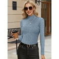 thumbnail image 2 of MOYIKO Mock Turtleneck Long Sleeve Shirts for Women Fitted Thermal Undershirts Lightweight Trendy Tops, 2 of 7