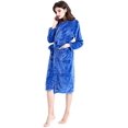 thumbnail image 4 of Womens Mens Fleece Robe Soft Plush Bathrobe Long Warm, 4 of 7