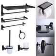 thumbnail image 2 of 9PCs Bathroom Wall Mount Pendant Set Toilet Hardware Pendant Towel Rack Combination Hanger Hook Paper/Brush Holder Shelf, 2 of 9