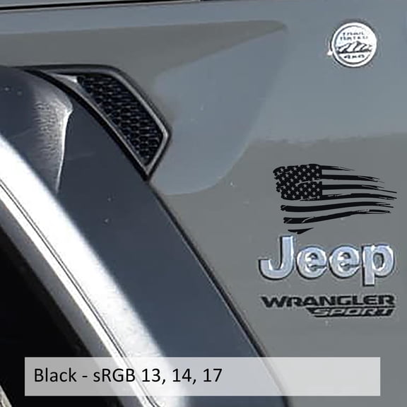 Collectible Decals Tattered American Flag Fender Vinyl Decal Set