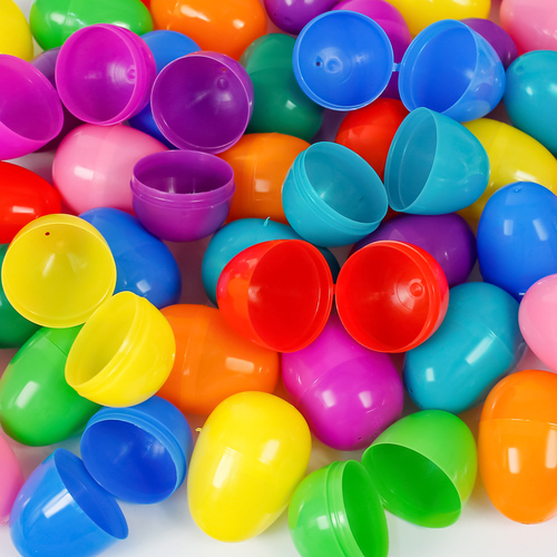 EMPTY PLASTIC EASTER EGGS 2?" 10 COLOR (1000 CT)
