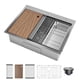 thumbnail image 3 of 25x22x9 En Abatibles-En Single Bowl Stainless Acero Cocina Drain Topmount Estación de Trabajo Con Pull Down Faucet Moderno 5-Piece Set Single Hole Stainless Acero Original Color 5-Piece Set-New, 3 of 8