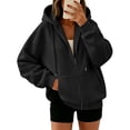 thumbnail image 2 of Oversized Zip Up Hoodie Women Casual Long Sleeve Sweatshirt Fall Winter Track Jackets, 2 of 6