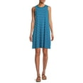 thumbnail image 3 of Time and Tru Women's Sleeveless Knit Swing Dress, Sizes XS-XXXL, 3 of 5