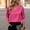 06# Hot Pink, variant on Womens 2026 Silk Satin Tops Cap Dressy Casual 3/4 Length Sleeve Blouse V Neck Shirts Business Casual Outfits Work Shirts Hot Pink XL
