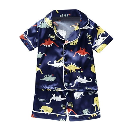 

QYZEU Girl Pajamas First Birthday Boy Outfit Toddler Tops Outfitsshort Sleeve Pajamassleeping2Pc Outfits