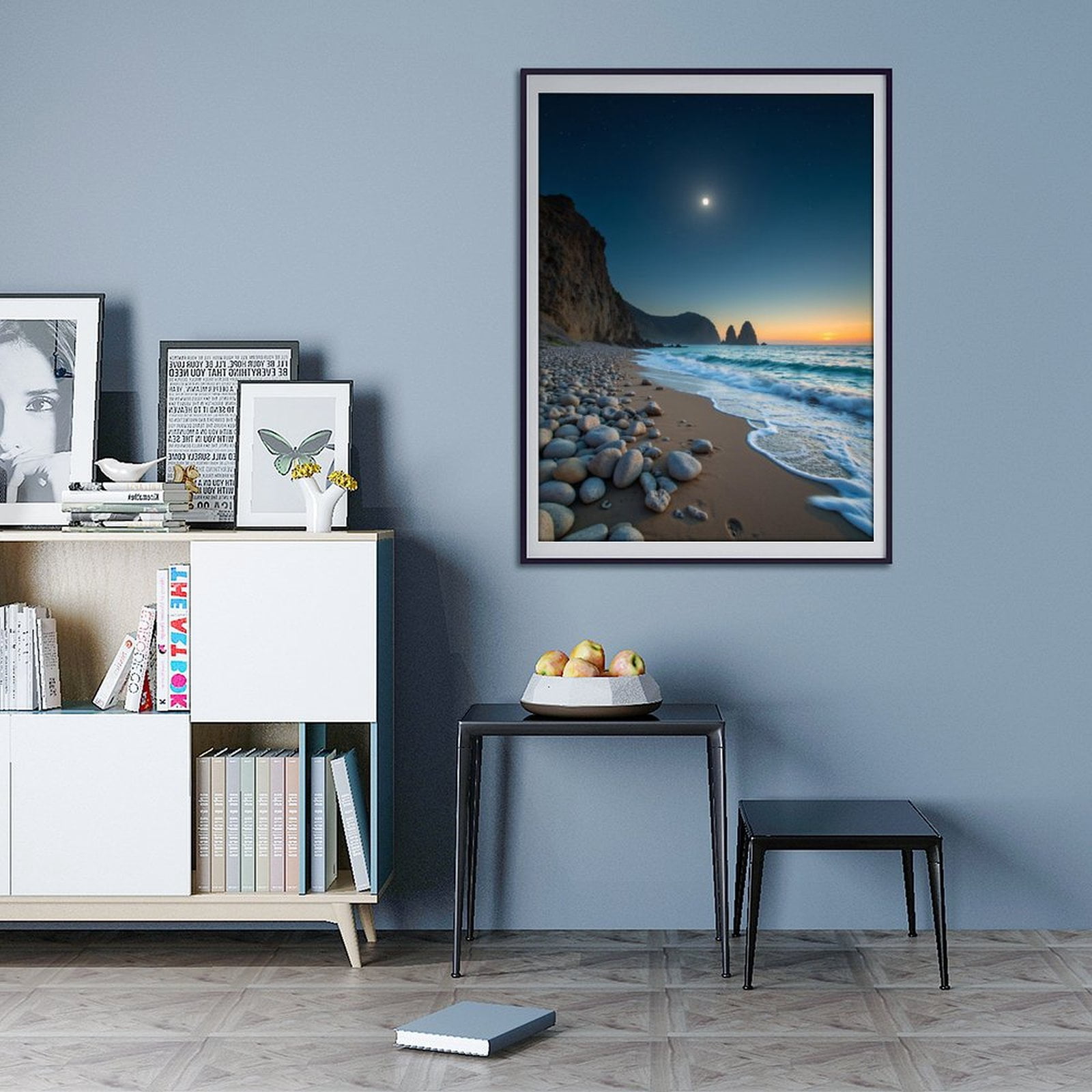 Diamond Art Kits for Adults - 5d Moonlit Beach Sunset Waves Rocks Diamond Painting for Adults, Diamond Art for Adults Beginners, Diamond Painting Kits for Adults for Home Wall Decor