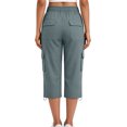 thumbnail image 5 of felwors Womens Capris with Pockets Loose Fit Casual Capri Pants Dressy Lightweight Ladies Baggy Cargo Pants for Hiking Light Gray for Size XL, 5 of 7