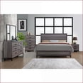 thumbnail image 4 of Dressers, Rustic Transitional 6-Drawer Dark Grey Foil Finish with Black Hardware | Grey | Solid Wood+MDF, 4 of 5