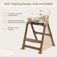thumbnail image 5 of PRVAETU Foldable High Chair For Baby, Easy-to-Clean Feeding Chair with Removable Tray, Adjustable Legs and Seat Belt For Infant Toddlers,Beige, 5 of 7