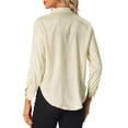thumbnail image 3 of INSPIRE CHIC Women's Satin Leopard Long Sleeve Button Down Fashion Shirts Work Business Casual Blouses Tops Champagne L, 3 of 5