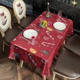 thumbnail image 2 of Red Christmas Candy Cane Pattern Rectangle Tablecloth 60"x120",Waterproof Polyester Rectangle Table Cloth, Wipeable Spillproof Polyester Tablecloth for Dining, Camping, Indoor and Outdoor, 2 of 6