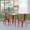 Brown Top/Red Frame, variant on Emma + Oliver Indoor/Outdoor Dining Table, 23.75" Round All Weather Brown Poly Resin Top with Black Steel Base