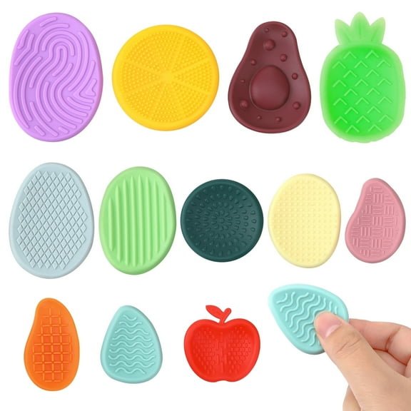 sixwipe 12 Pack Fidget Toys Adults Sensory Stone, Textured Worry Stone for Autism Kids Calming Down, Fidget Stress Toys for Anxiety Relief, Small Students Prizes Fidget Toys