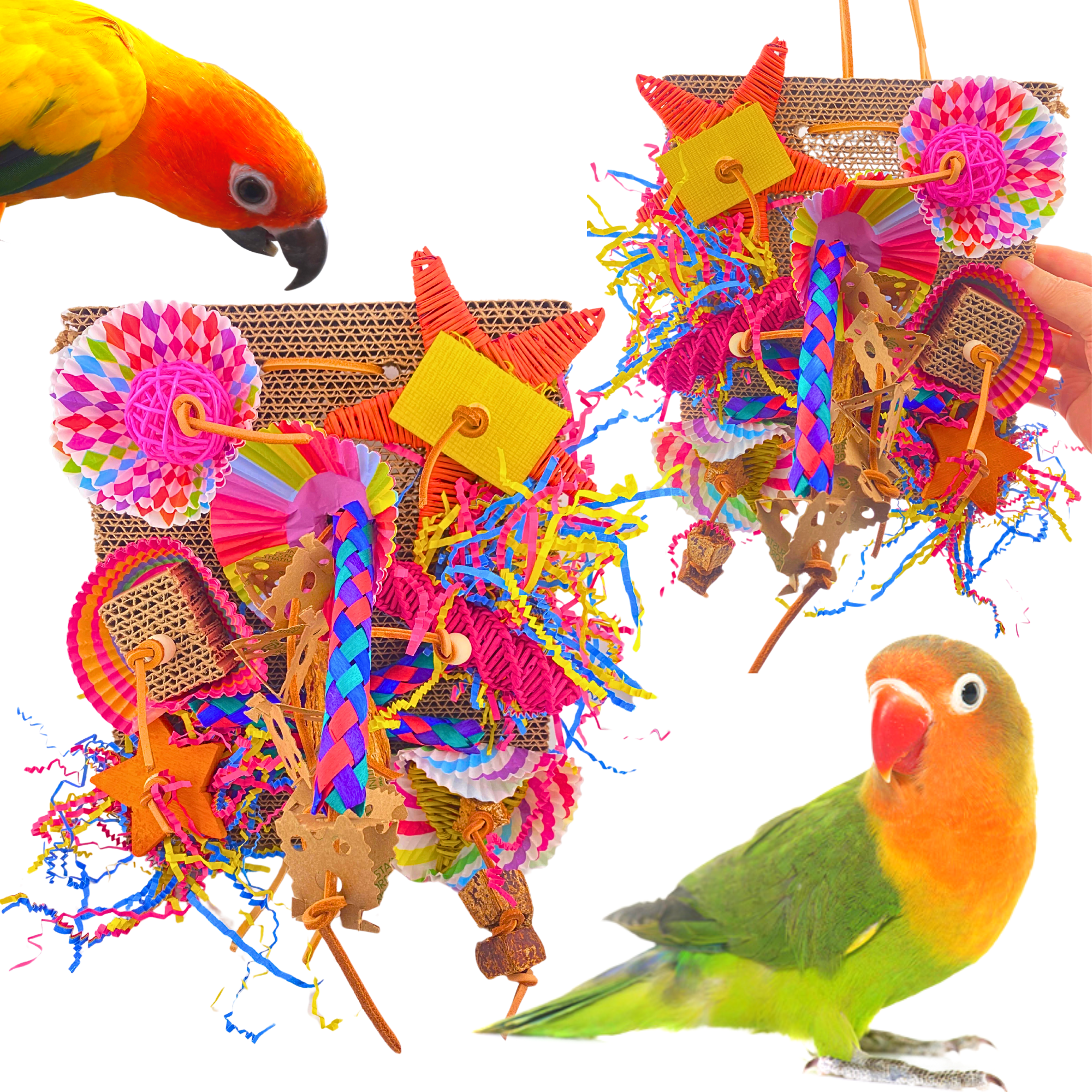 Bonka Bird Toys 2644 Fiesta Foraging Board Chew Forage Shred Parrot Cage Toy Pet