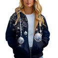 thumbnail image 5 of Women Lined Plush Sweat Jacket With Hood Autumn Winter Warm Hooded Jacket Loose Coat Pockets Large Sizes Hoodie Sweatshirt, 5 of 7