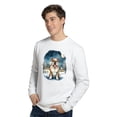 thumbnail image 3 of Hello Winter Bulldog Welcome Snowy Night Watercolor Vintage Sweatshirt Unisex Merch Dog Lover Gifts Idea - 01011, 3 of 6