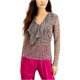 thumbnail image 1 of INC Blusa con volantes para mujer, metálica, pequeña, 1 of 2